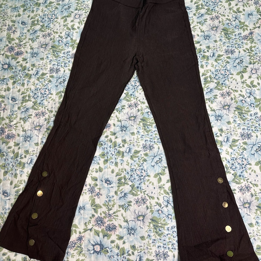 Zara Dark Brown Pinstripe Trousers